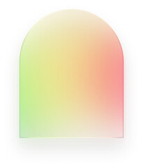 Half Circle Glass Effect Tag Price Rainbow Label Gradient Arch Up Shape Transparent PNG