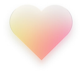 Heart Glass Effect Heart Rainbow Heart Gradient Love Heart Shape Transparent PNG