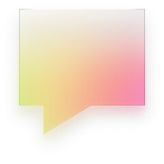Speech Bubble Glass Effect Speech Bubble Rainbow Speech Bubble Gradient Square Chat Shape Transparent PNG