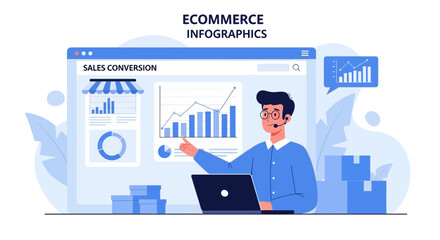 Analyzing Ecommerce Sales Conversion Rates With Data Infographics