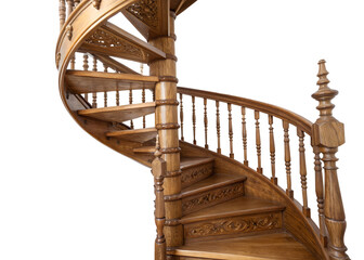 wooden spiral staircase png image on transparent background
