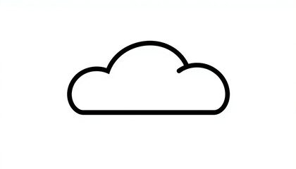 Fototapeta premium Minimal Cloud Icon – Line Art Symbol for Cloud Computing, Storage, and Digital Networks.