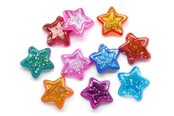 Obraz premium Colorful Glitter Star Shaped Decorations