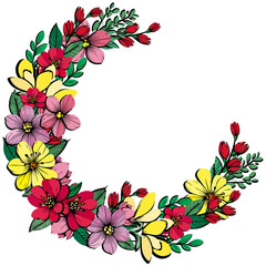 circle of colorful flowers