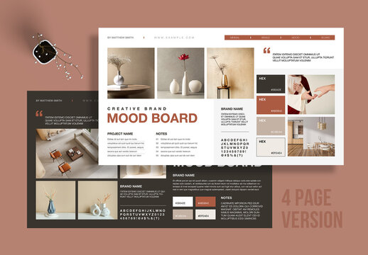Minimalist Mood Board Template with Elegant Brand Palette