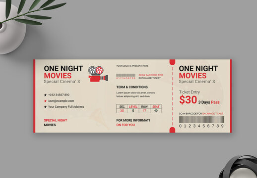 Vintage Cinema Ticket