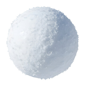 Realistic Snowball, Isolated on White or Transparent Background