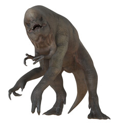 Fierce alien creature with sharp claws