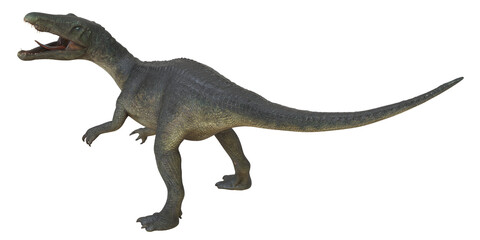 Realistic 3D model of a bipedal dinosaur roaring. © Ilie