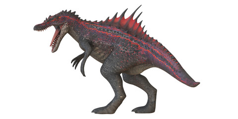 Vivid dinosaur figurine with red spines