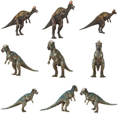 Collection of dinosaur figures displaying various poses.