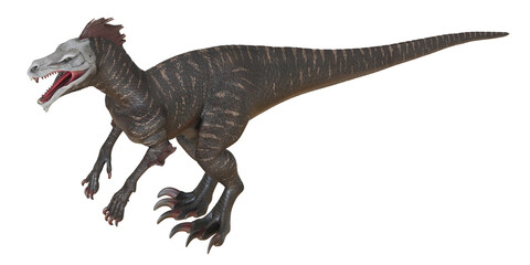 Realistic dinosaur model with fierce expression