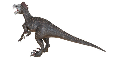 Realistic dinosaur model on white background