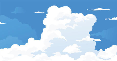 White clouds on a blue sky background, summer sky background