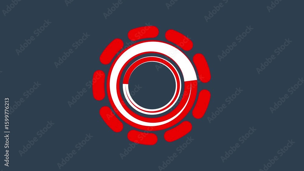 Poster futuristic hud circle rotation animation icon on a black background.