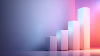 Abstract growth chart with soft gradients symbolizing business progress and development