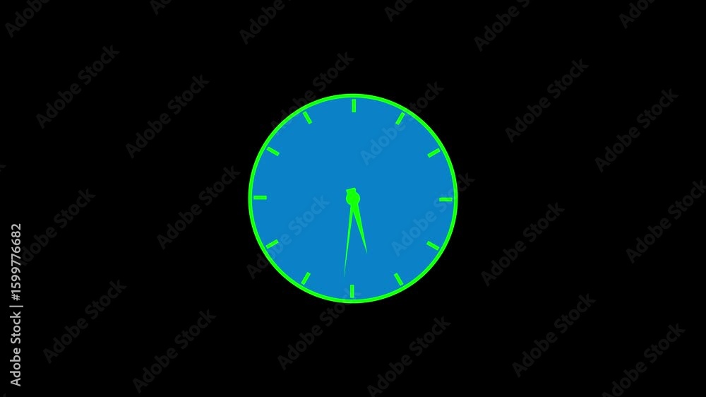 Poster clock icon animation.digital clock icon animation with black background.