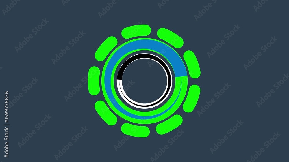 Poster futuristic hud circle rotation animation icon on a black background.