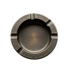 Metal cigarette ashtray isolated on white background