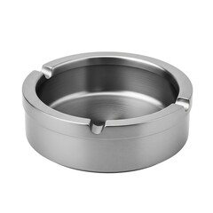 Metal cigarette ashtray isolated on white background