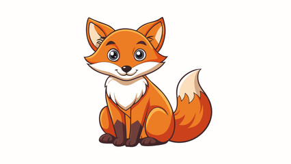 Obraz premium Vector illustration of a beautiful orange-red fox
