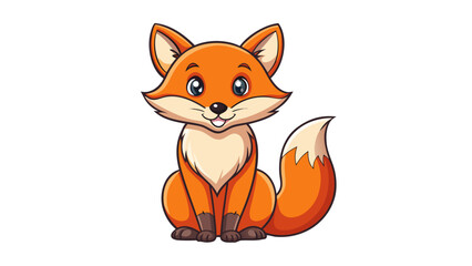 Obraz premium Vector illustration of a beautiful orange-red fox