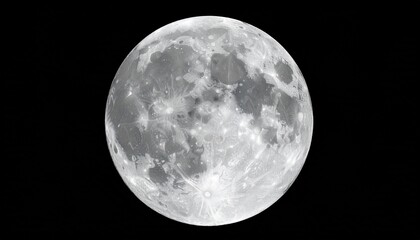 Fototapeta premium Bright full moon glowing in the dark night sky