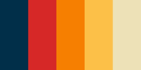 Retro Navy Red Orange Yellow Vertical Stripes Abstract Minimalist Background 