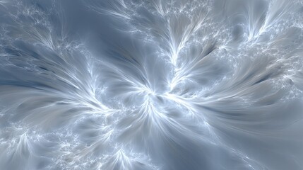 Abstract Light Gray and White Fractal Design