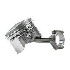Piston and Connecting Rod isolated on white background