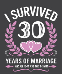 I survived 30 years of marriage 30th Wedding Anniversary, Gifts-for 30-Year Wedding Anniversary Funny, Marriage Survival, Funny Anniversary Present, 30 years of marriage, couples funny saying
