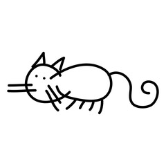 Doodle cat png, black, cat cartoon, icon, indie cat cartoon 