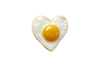 a heart shaped egg on a white background