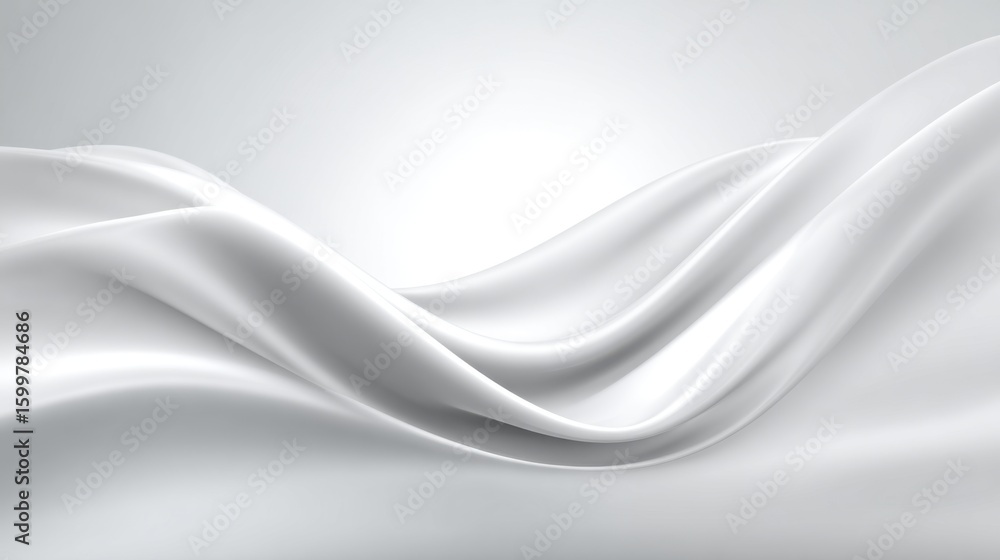 Poster delicate white fabric flows gracefully, illuminated by soft natural light. the texture and movement 