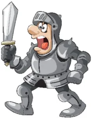 Fototapete Cartoon Knight in Armor Holding Sword © GraphicsRF
