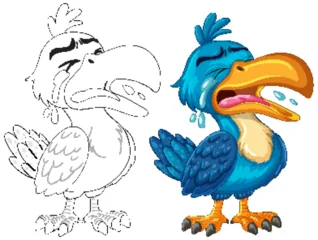 Fototapete Colorful Hornbill Illustration with Expressive Emotions © GraphicsRF