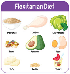Flexitarian Diet Food Illustration Guide