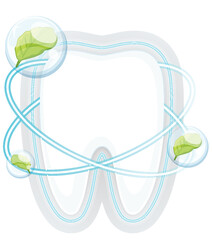 Clean Tooth with Eco-Friendly Elements and Blue Orbits