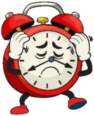 Fototapete Sad Alarm Clock Cartoon Illustration © GraphicsRF
