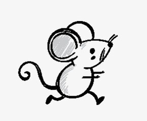 Playful Mouse Line Art Illustration