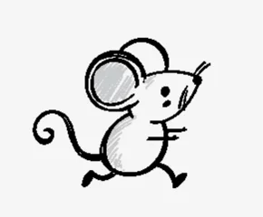 Fototapete Playful Mouse Line Art Illustration © GraphicsRF