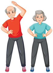 Active Seniors Exercising in Colorful Attire