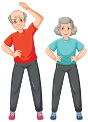 Fototapete Active Seniors Exercising in Colorful Attire © GraphicsRF