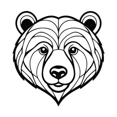 Abstract bear head graphic design, without demographic details, in a simple, outlined style. Image presented against a white background.