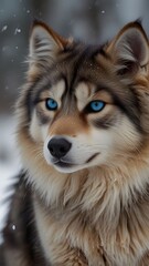 Fototapeta premium Regal Arctic Husky-Cat Mix