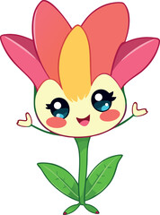 Cute Happy Flower Kawaii Cartoon Character