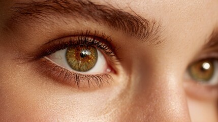 Obraz premium Captivating Gaze: A close-up shot of a pair of eyes, their captivating iris, intricate detail, and expressive nature, reflecting a sense of depth and wonder.