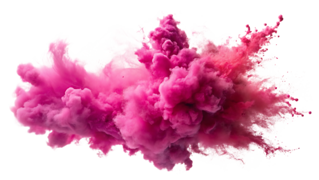 pink smoke paint explosion powder splash - isolated on a white background PNG,AI GENERATED