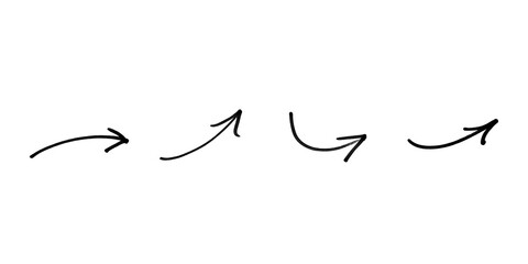 hand drawn of grunge black arrow marker isolated transparent png background,Design template or mockup.design element