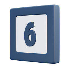 3D Number 1 Icon with Right Angle Perspective